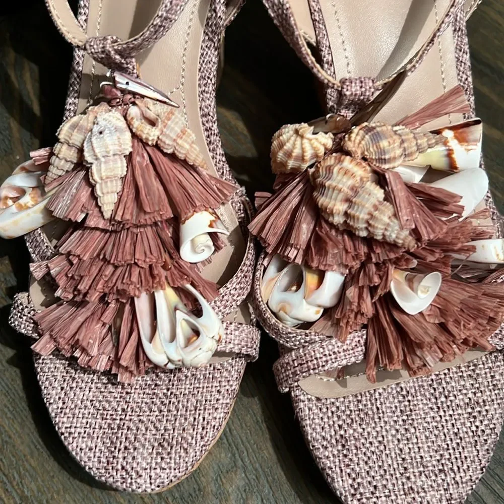 Charles by Charles David cork wedges 🌺 straw & shell embellishments 🌺 8.5